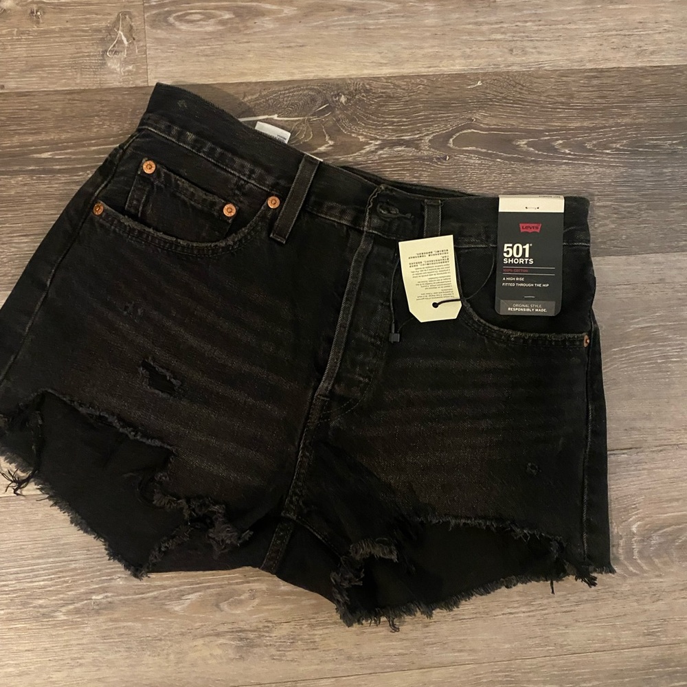 Levi 501 black Jean shorts